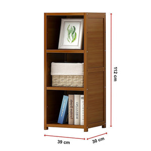 Bamboo Adjustable Shelf Bookcase Display Storage Rack Stand Livingroom Bedroom