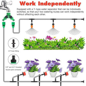 Drip Irrigation System Plant Timer Self Garden Watering Hose Spray Kit