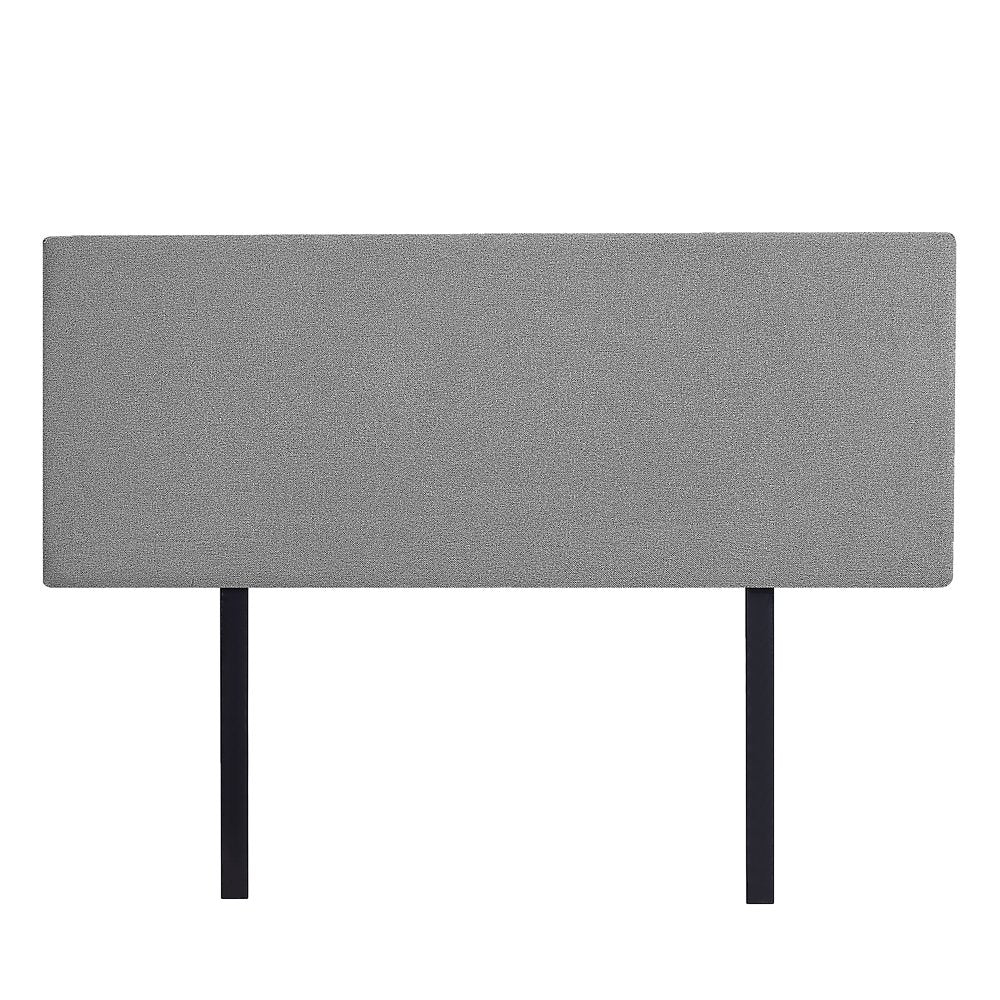 Linen Fabric Queen Bed Deluxe Headboard Bedhead - Night Ash