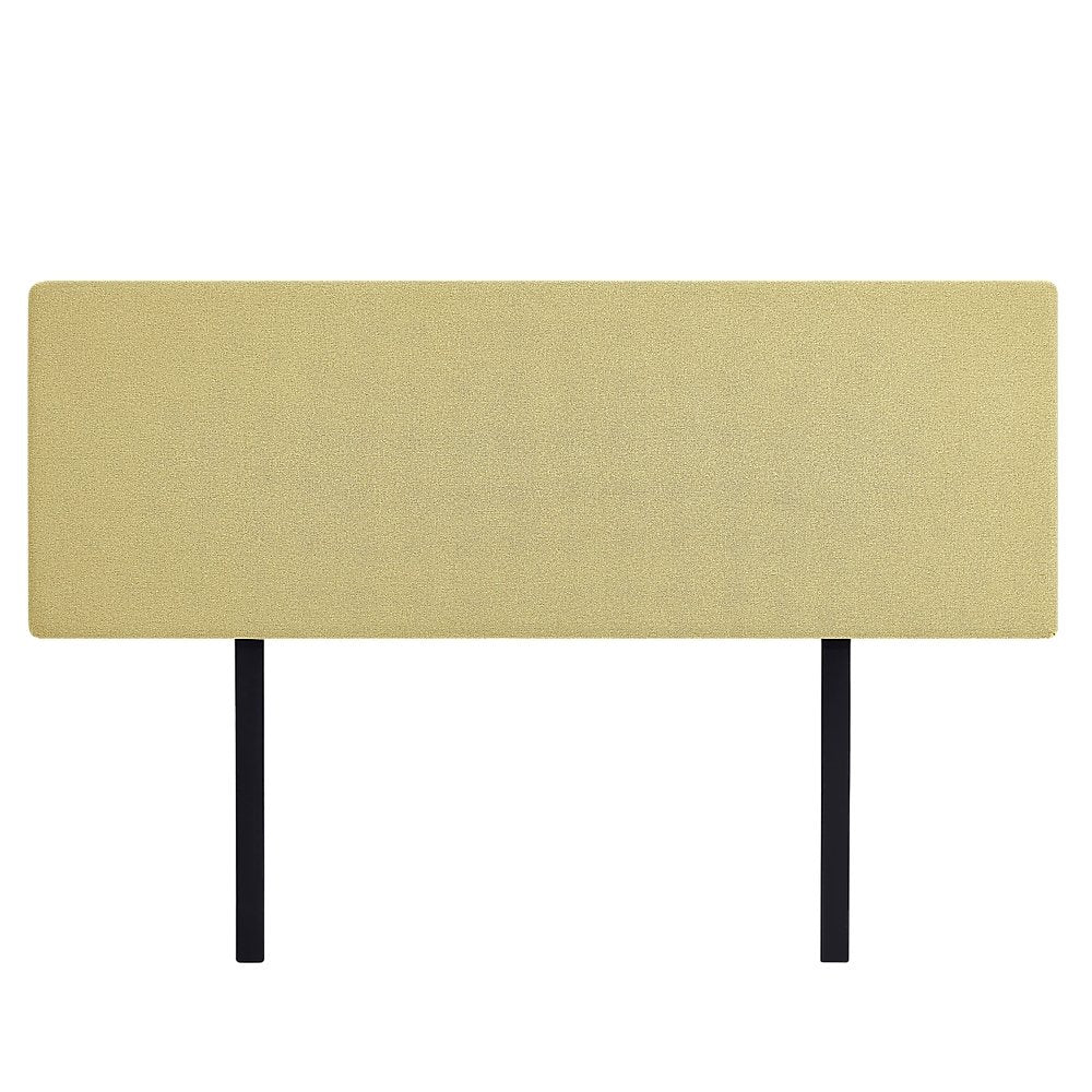 Linen Fabric King Bed Deluxe Headboard Bedhead - Sulfur Yellow