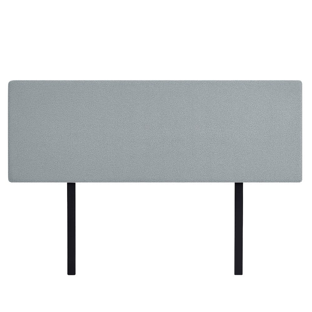 Linen Fabric King Bed Deluxe Headboard Bedhead - Stone Grey