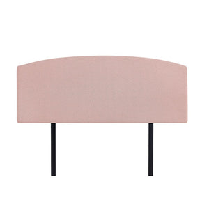 Linen Fabric Double Bed Curved Headboard Bedhead - Pale Pink