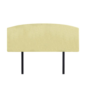 Linen Fabric Double Bed Curved Headboard Bedhead - Sulfur Yellow