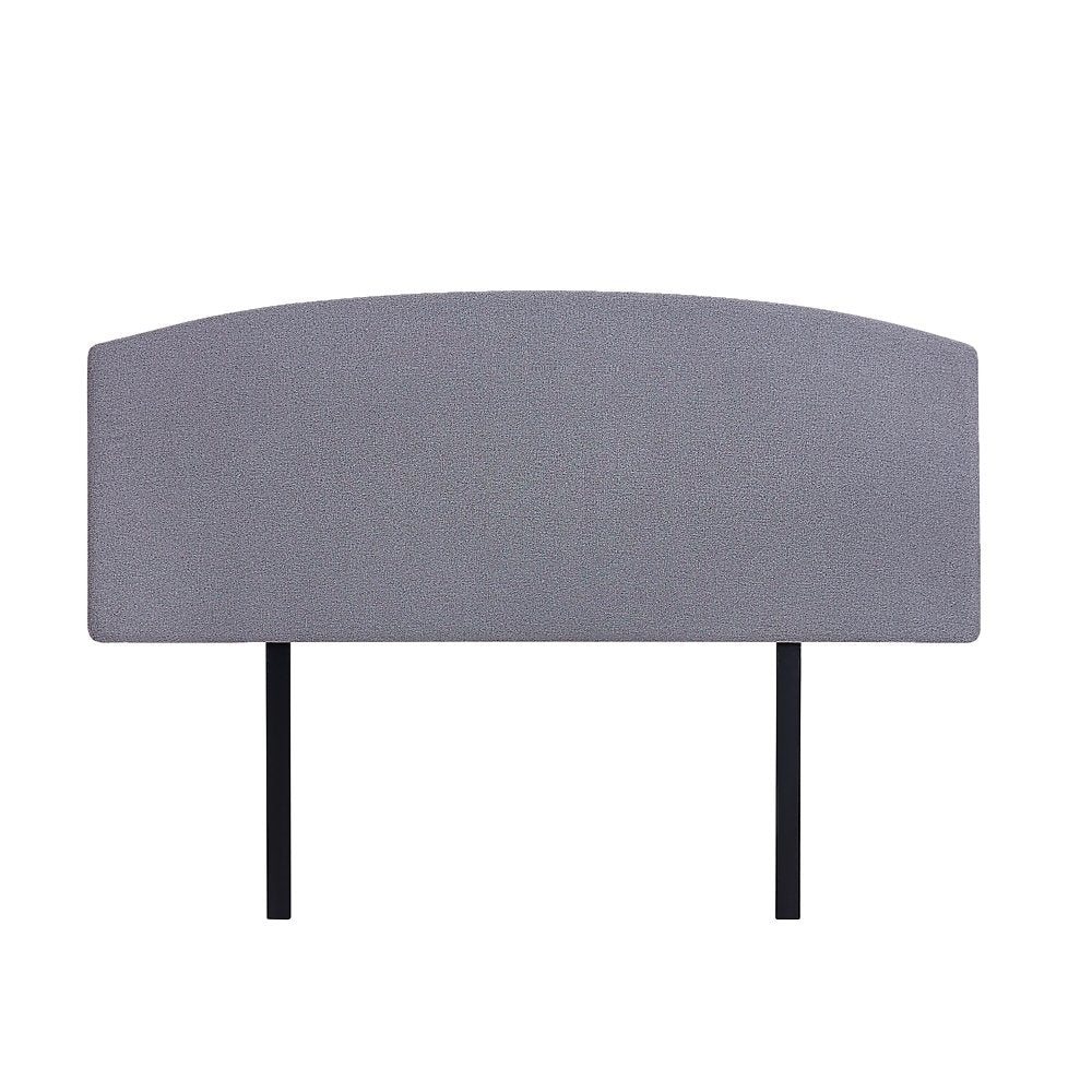 Linen Fabric Queen Bed Curved Headboard Bedhead - Slate Ash