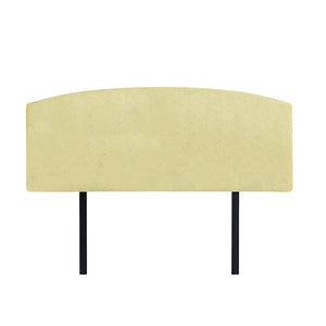 Linen Fabric Queen Bed Curved Headboard Bedhead - Sulfur Yellow