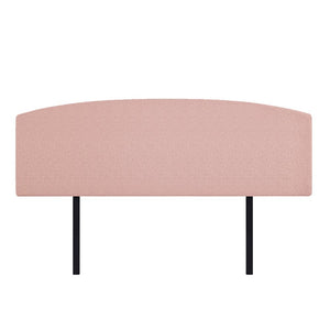 Linen Fabric King Bed Curved Headboard Bedhead - Pale Pink