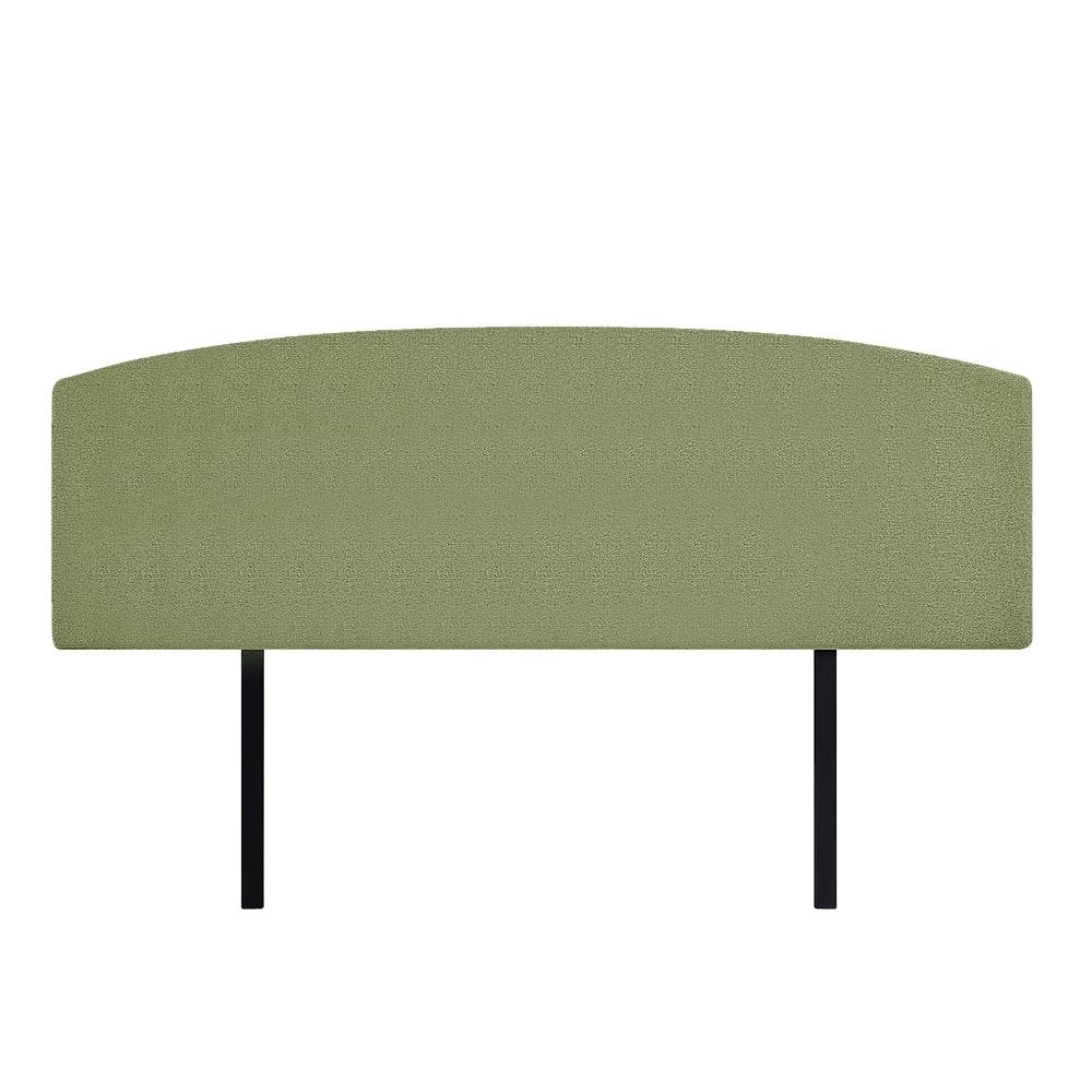 Linen Fabric King Bed Curved Headboard Bedhead - Olive Green