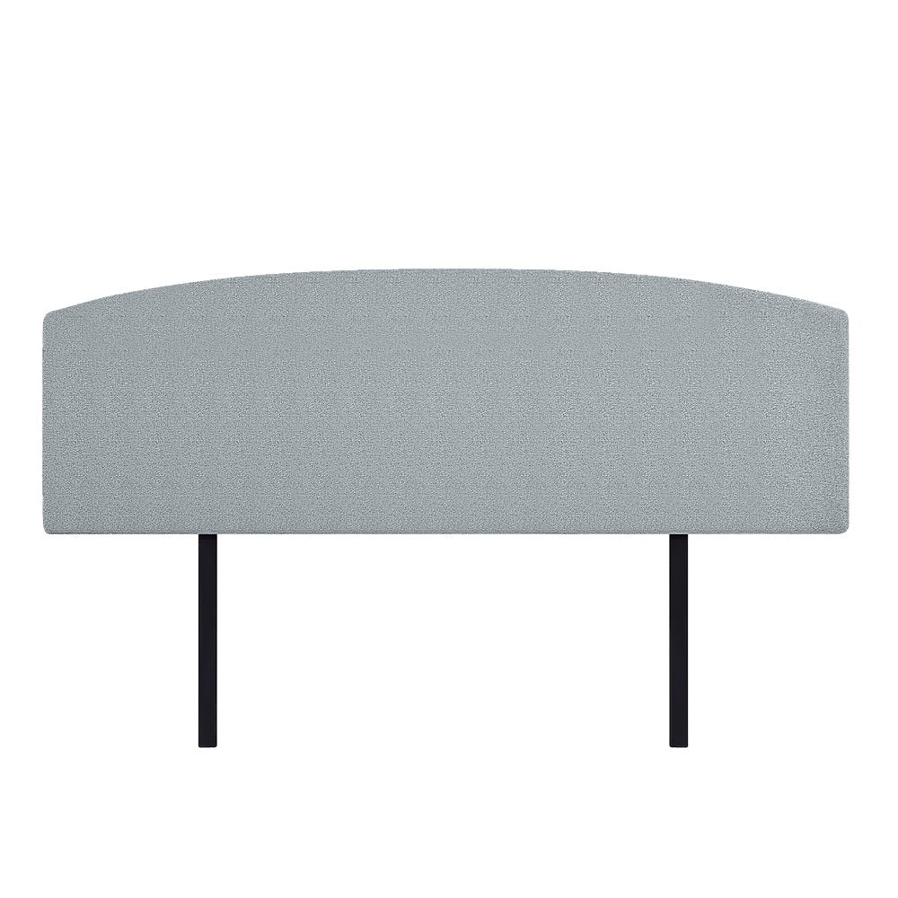 Linen Fabric King Bed Curved Headboard Bedhead - Stone Grey