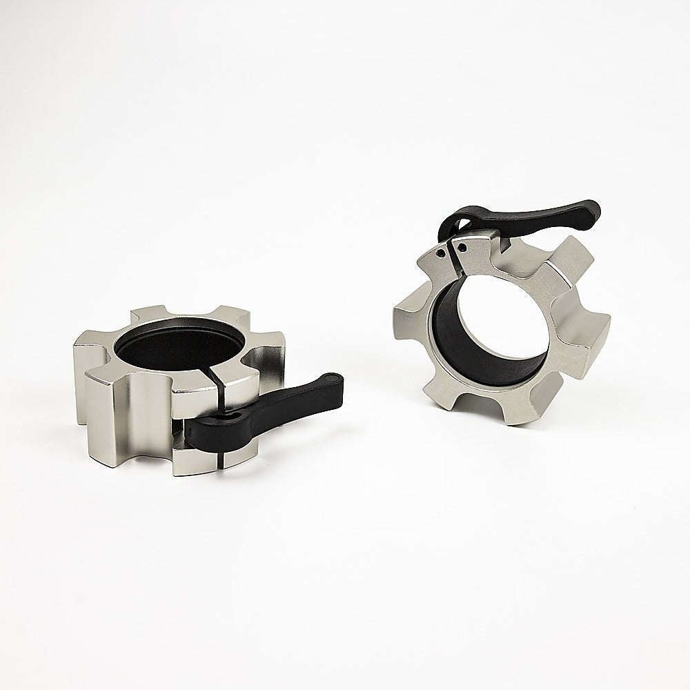 Aluminium Olympic Lock Collars | Pair Barbell Clamps Clips Quick