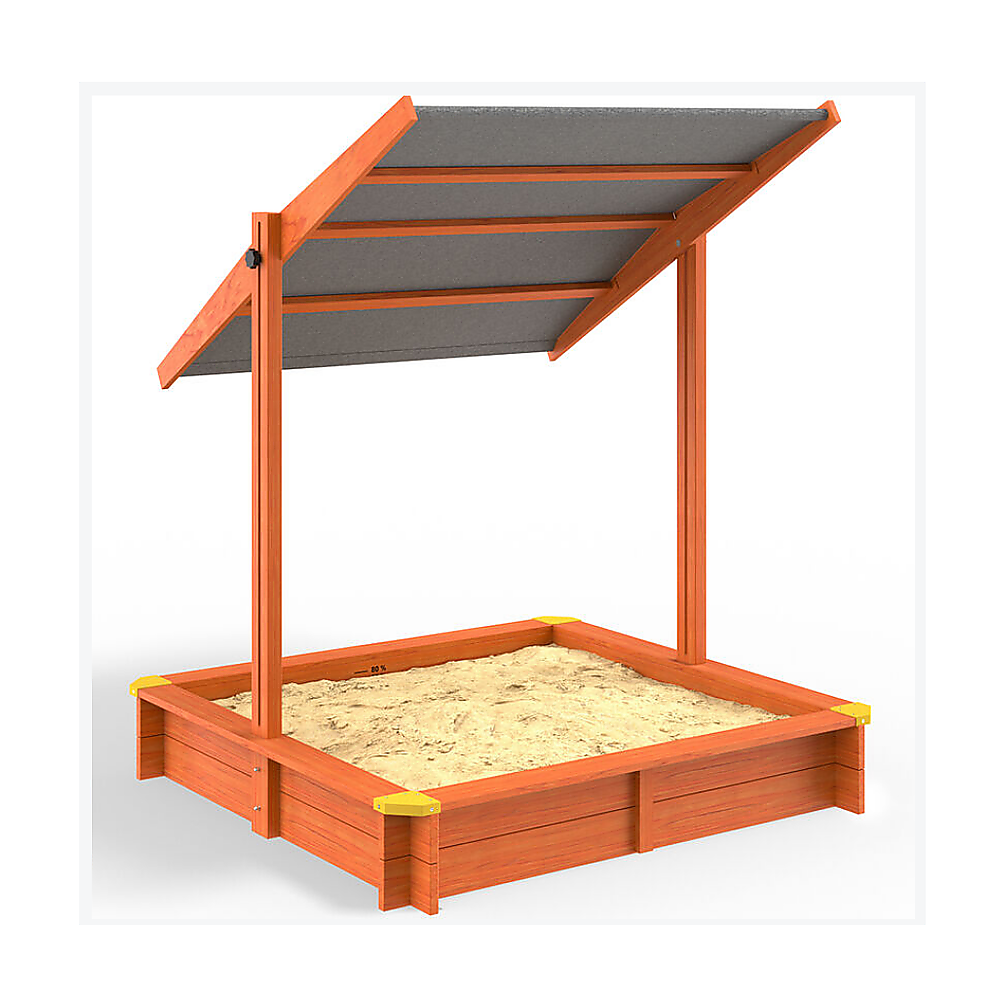 Wooden Toy Sandpit for Kids | Adjustable Canopy Included