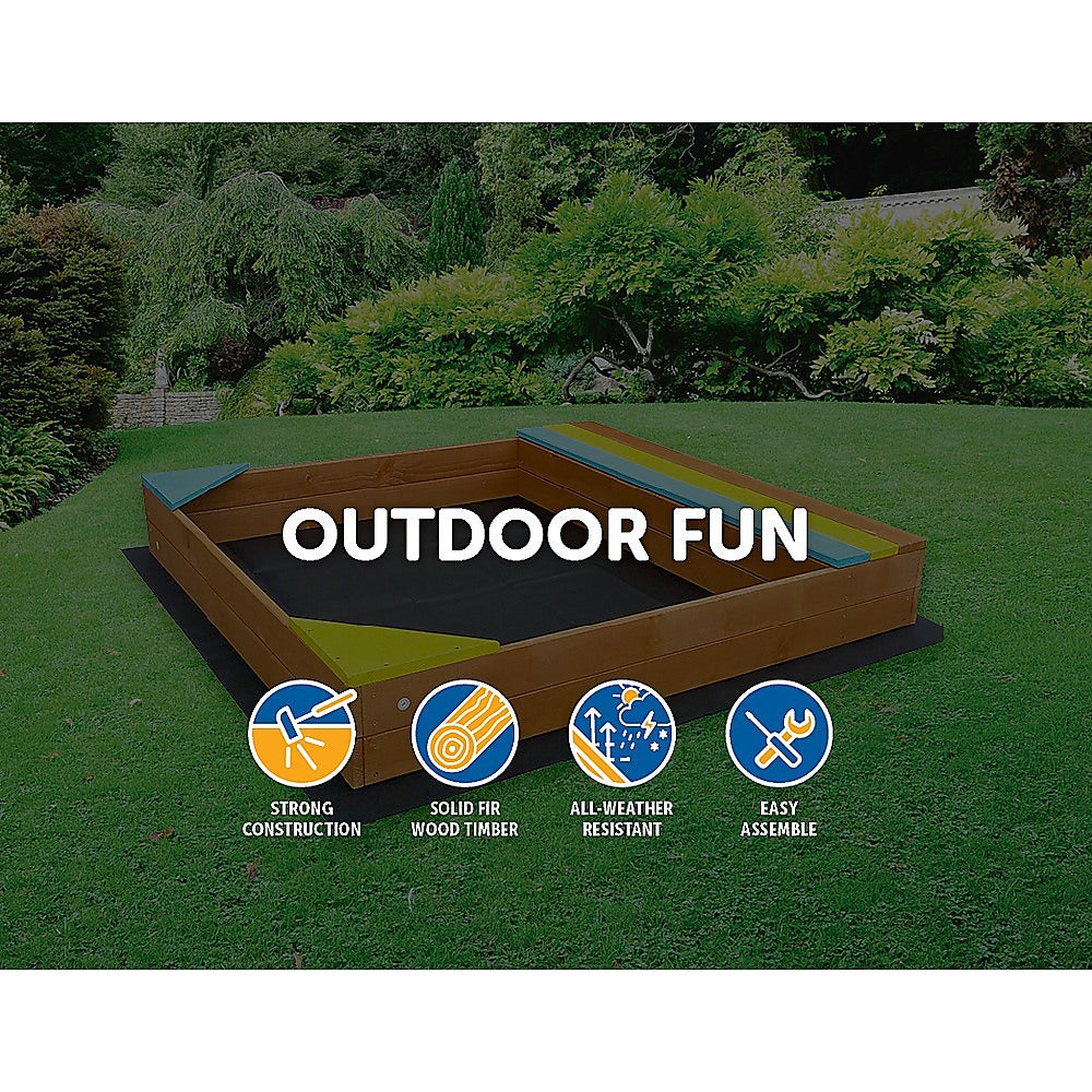 Wooden Backyard Sandbox for Kids | Outdoor Play Toy | Sandpit Design