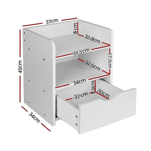 Bedside Table Nightstand with Drawer and Shelf