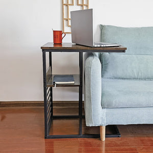 Wooden Sofa Side End Table with Shelf - Nightstand