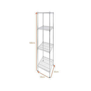 Modular Steel Shelving | 350 x 350 x 1800mm Wire Storage Shelf