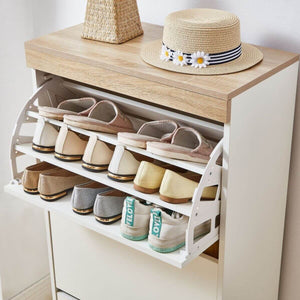 Coastal White Oak Small Shoe Cabinet