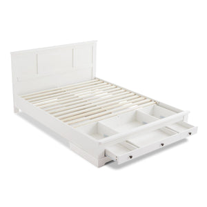 Margaux Coastal Lifestyle Bedframe with Storage Drawers (Double, White)