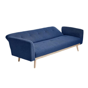 3-Seater Blue Foldable Sofa Bed