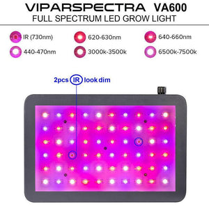 Viparspectra 600W LED Grow Light - 10W Dual Chips - VA600
