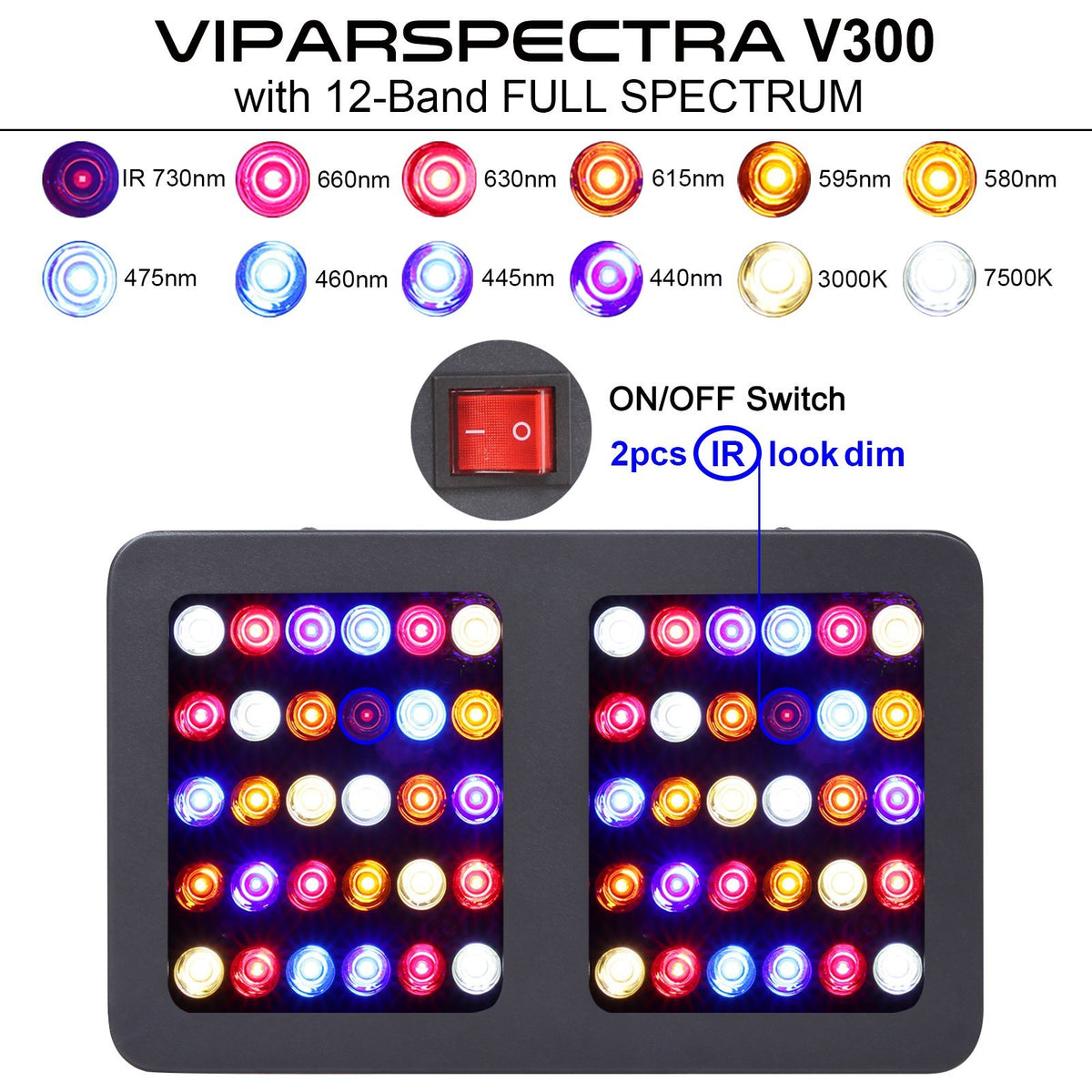 Viparspectra 300 Watt LED Grow Light - V300