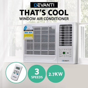 Devanti Window Air Conditioner Portable 2.7kW Wall Cooler Fan Cooling Only