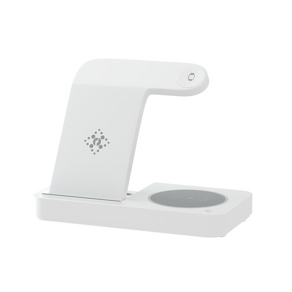 Devanti 4-in-1 Wireless Charger Dock Fast Charging for Phone | White