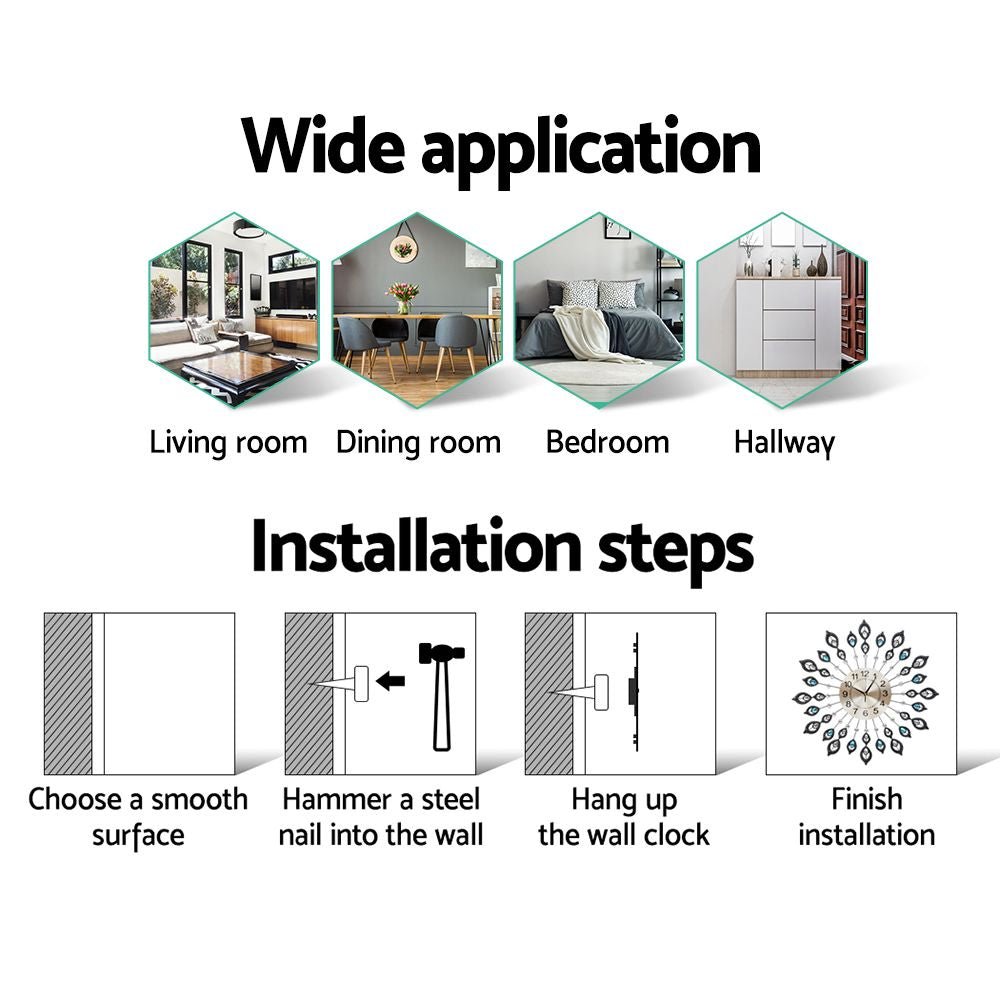 3D Crystal Styled Wall Clock