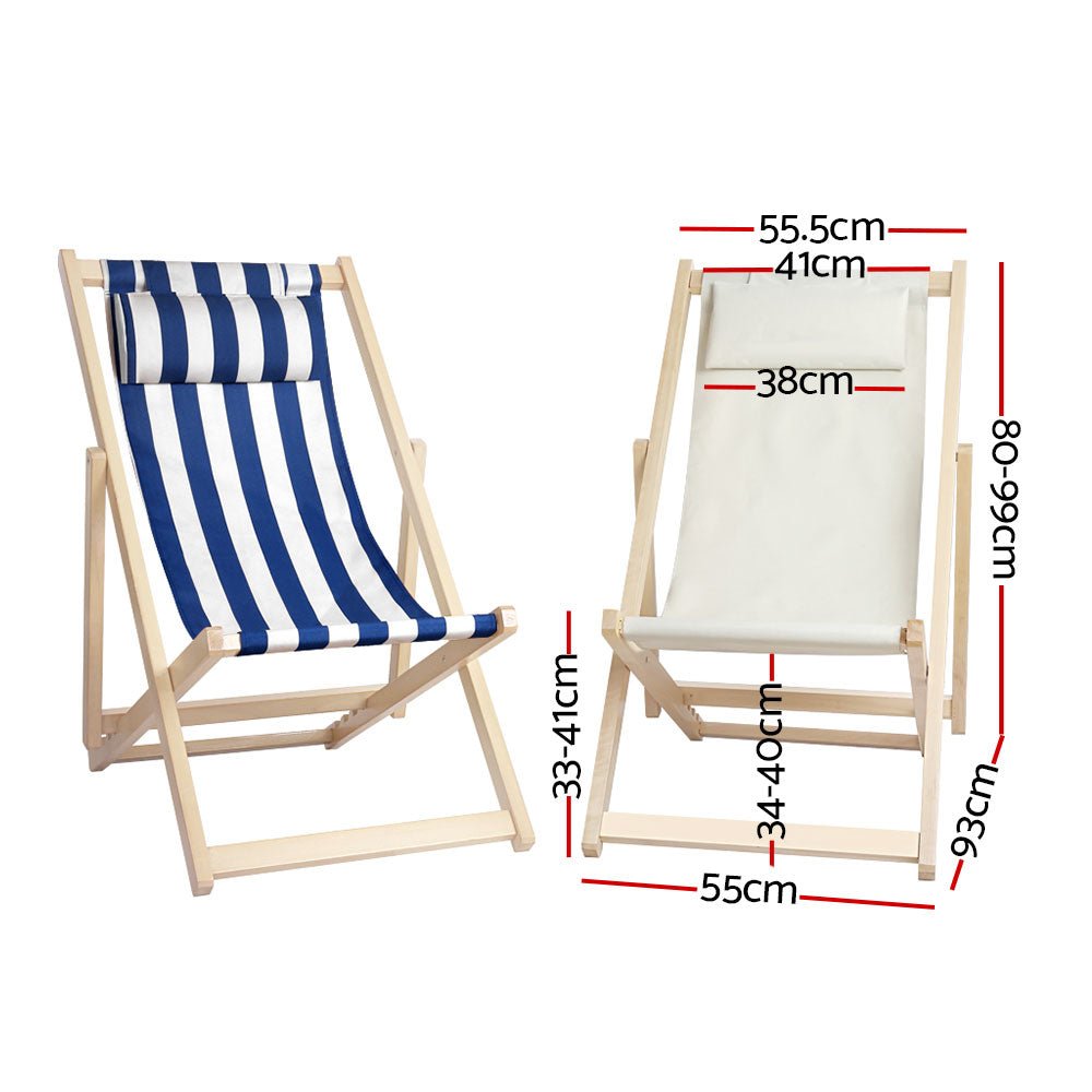 Beige Folding Patio Chair