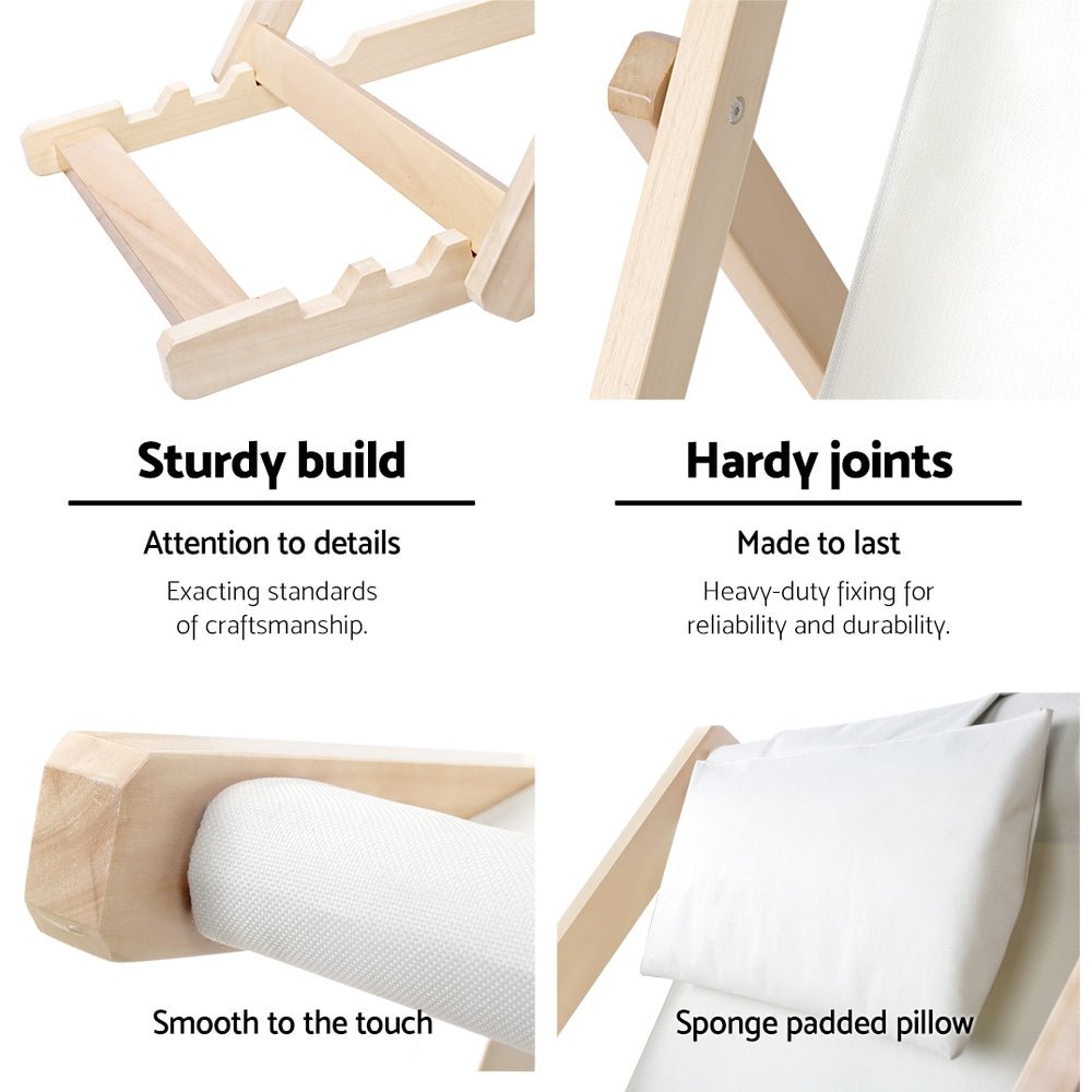 Beige Folding Patio Chair