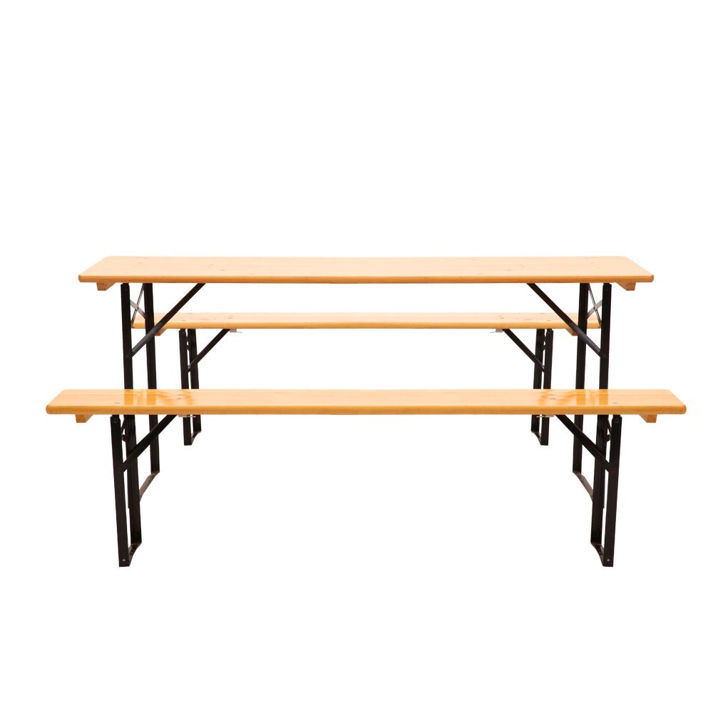 Natural Wooden Outdoor Foldable Bench Set