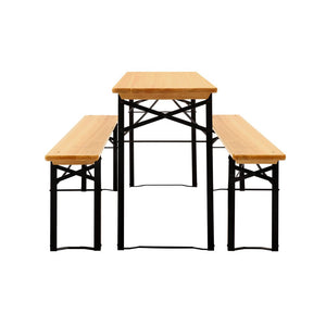 Natural Wooden Outdoor Foldable Bench Set