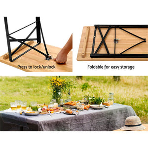 Natural Wooden Outdoor Foldable Bench Set
