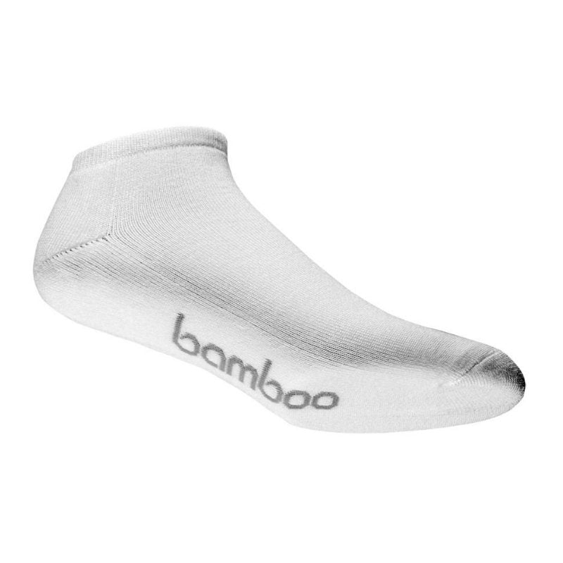 White Bamboo Ankle Socks - Men's 10-14