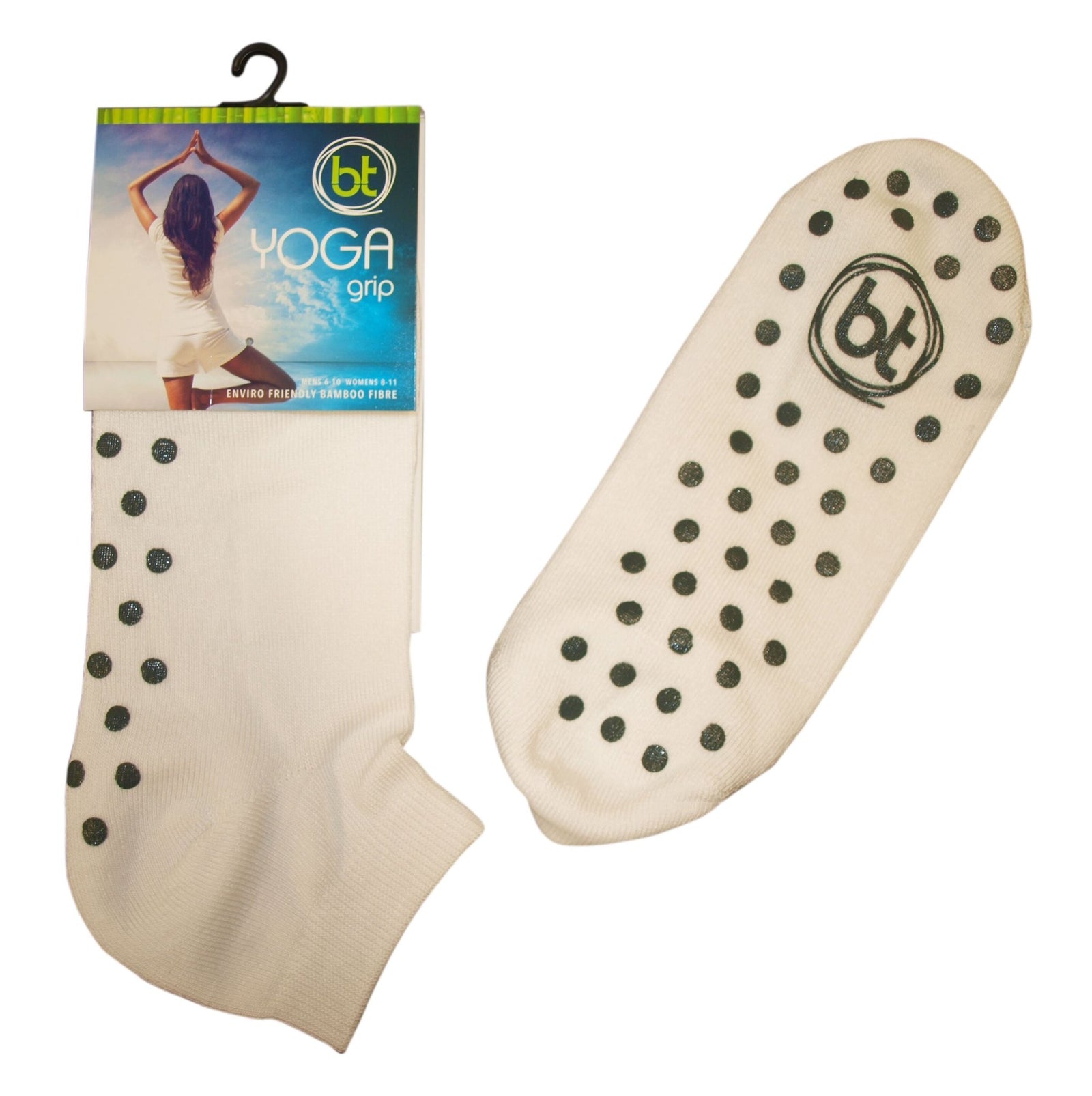 White Bamboo Yoga Grip Socks
