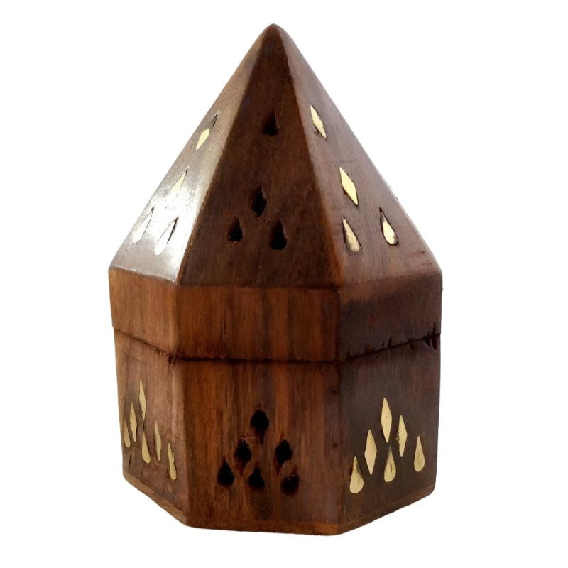 Wooden Cone Burner - 5" Pyramid Box