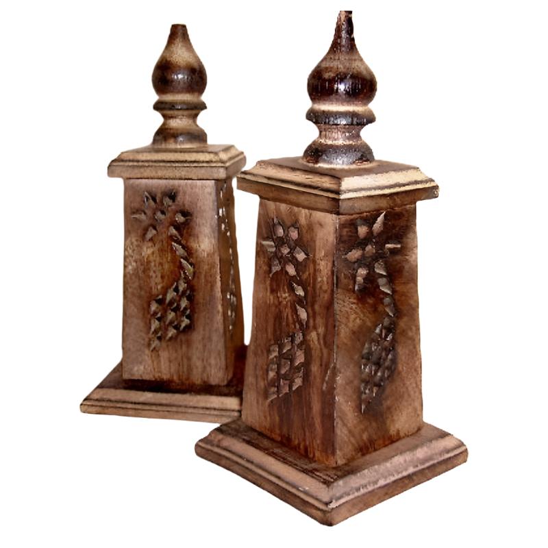 Wooden Cone Burner - 6" Mini Tower