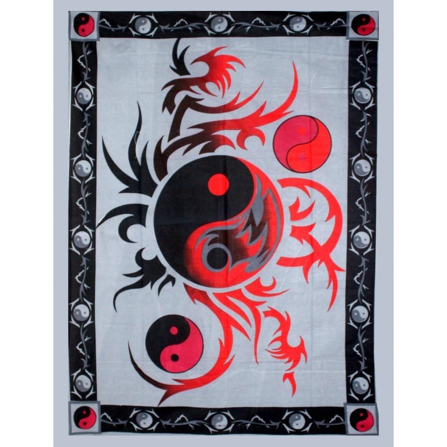 Red & Black Yin Yang Tapestry