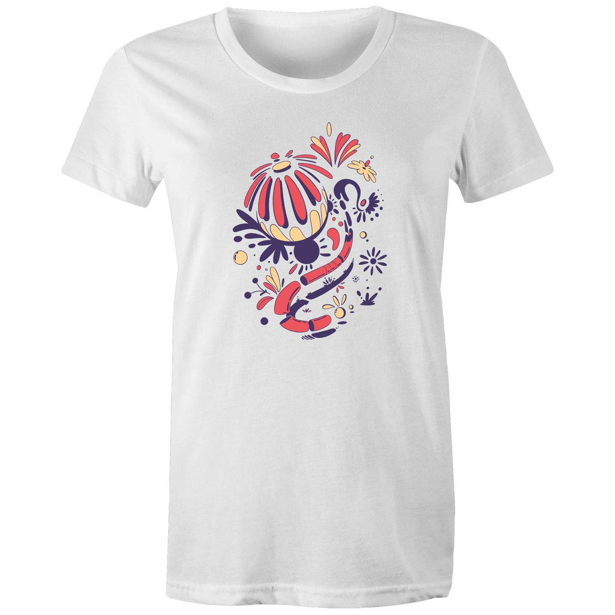 Women's Abstract Flower Art T-shirt