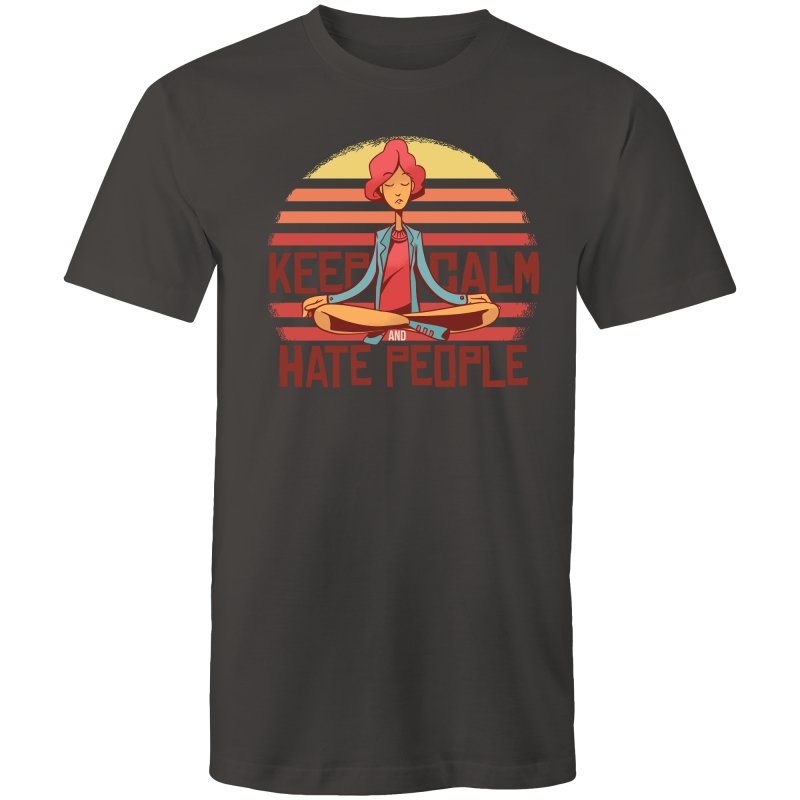 Men's Funny Keep Calm And Hate People T-shirt