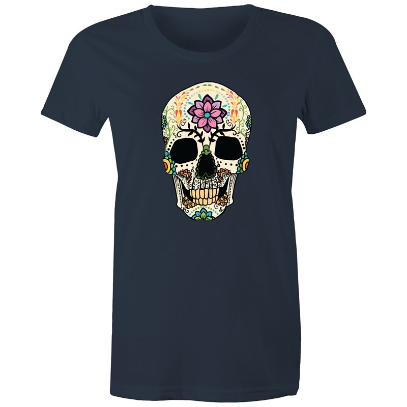 Women's Flower Sugar Skull T-shirt