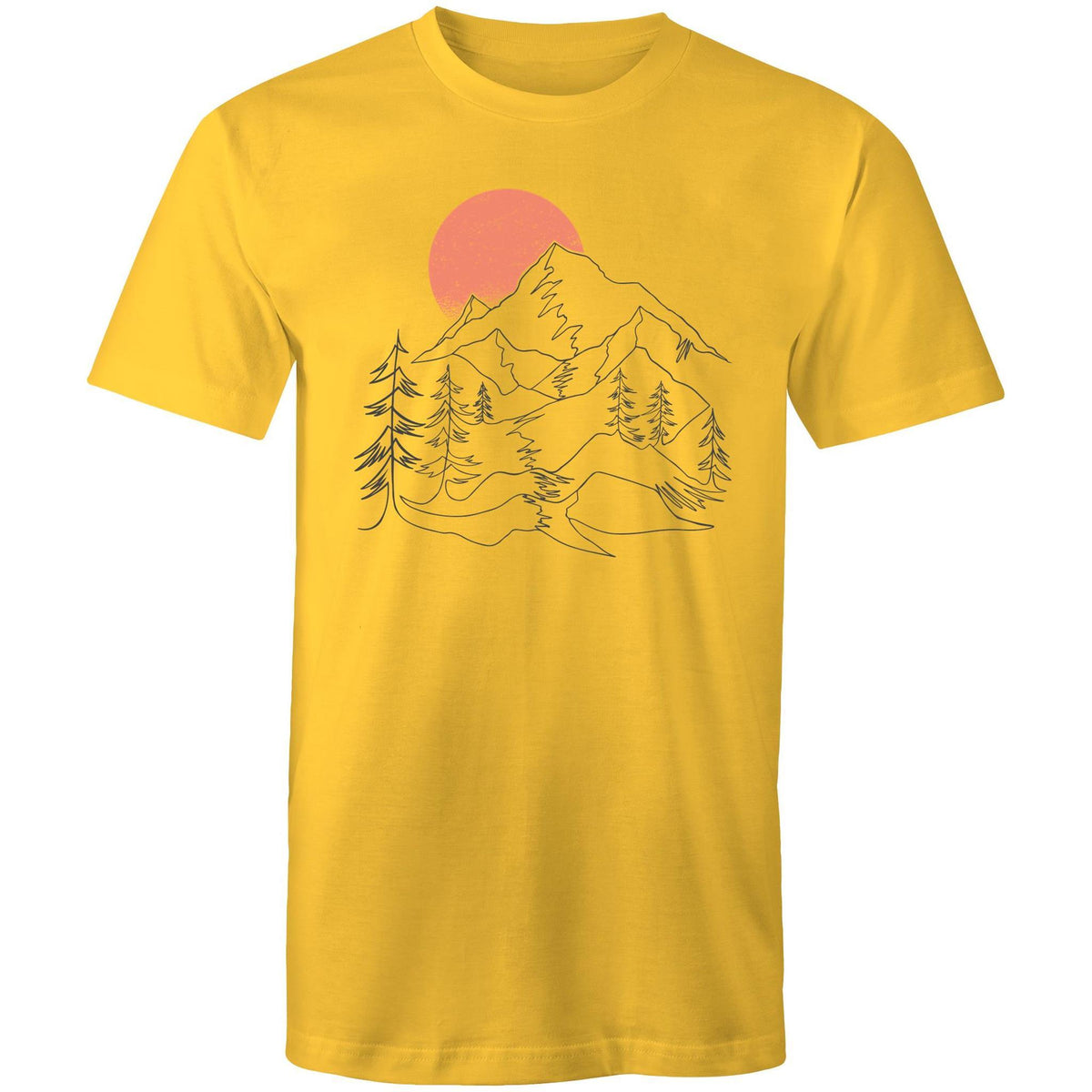 Men's Sunrise Mountain Line Art T-shirt