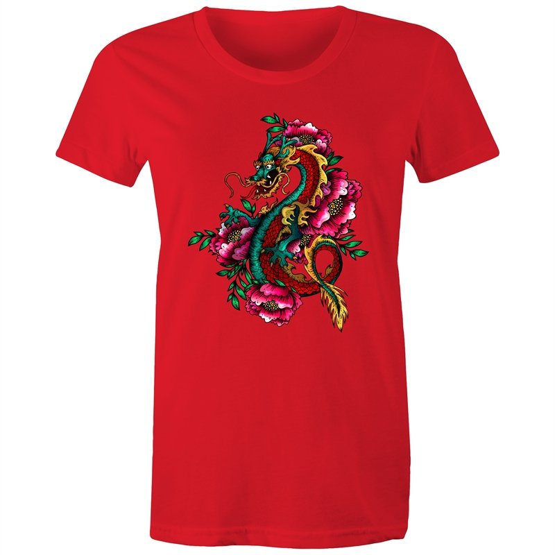 Women's Floral Dragon T-shirt