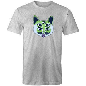 Men's Trippy Green Cat T-shirt