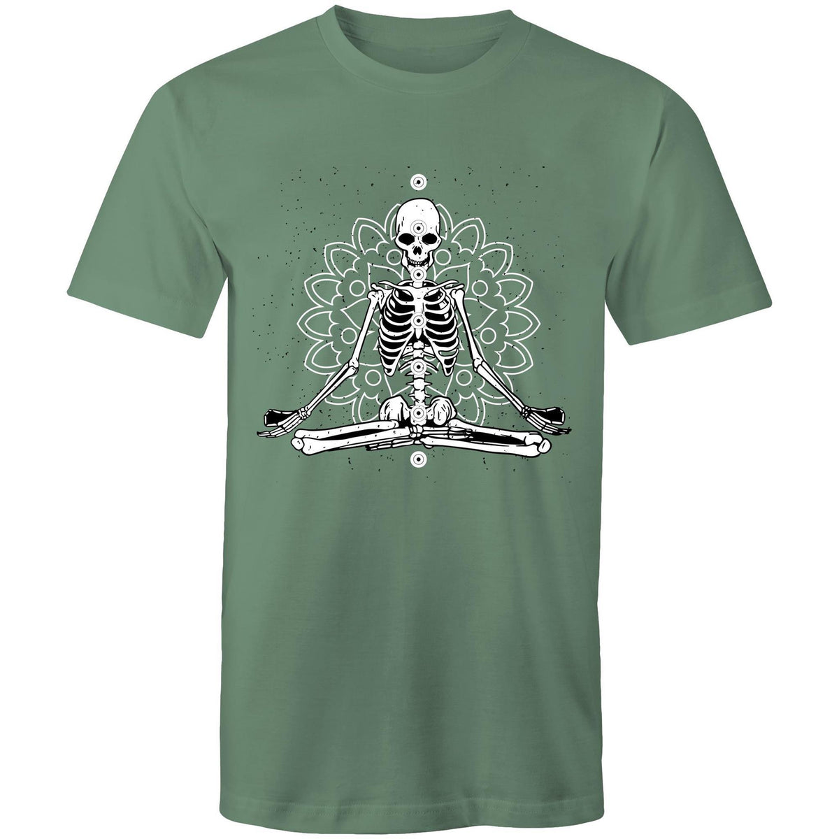 Men's Meditating Skeleton With Lotus Background T-shirt