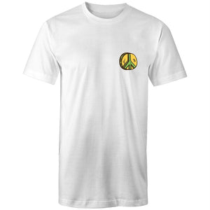 Men's Peace Sign Long Styled Pocket T-shirt
