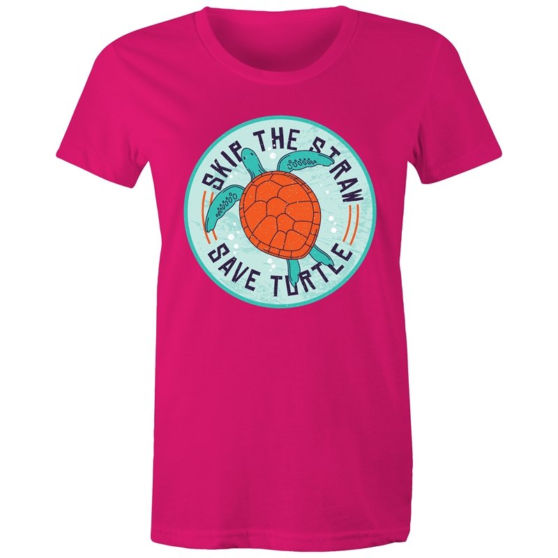 Women's Skip The Straw Save Turtles T-shirt