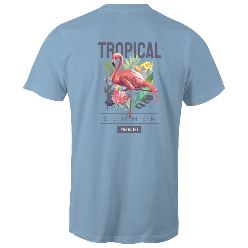 Men's Summer T-shirt With Back Flamingo Print