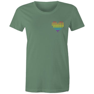 Women's Rainbow Heart Pocket T-shirt