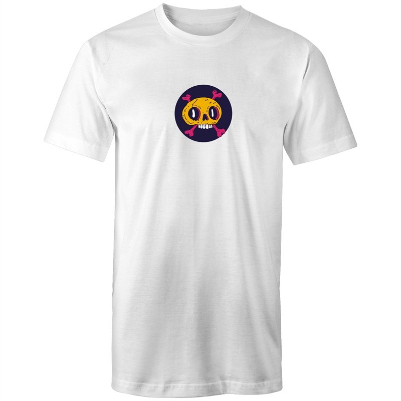 Men's Long Styled Skater Skull T-shirt