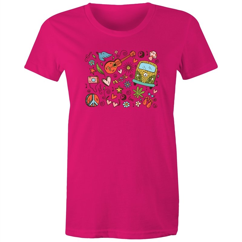 Women's Hippie Designed T-shirt
