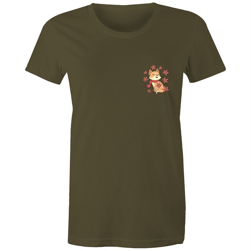 Women's Cute Spring Fox Pocket T-shirt